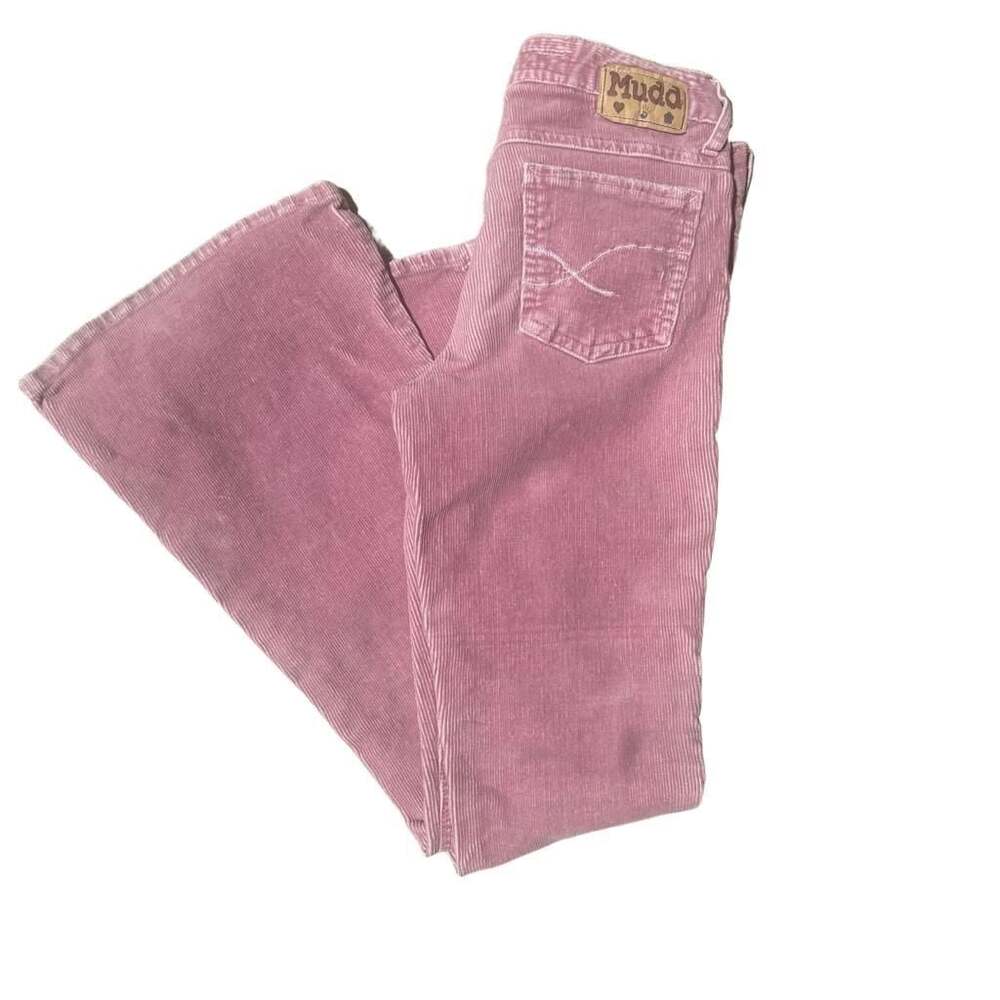 Mudd Jeans Vintage Pink Corduroy Flare Pants Button Fly